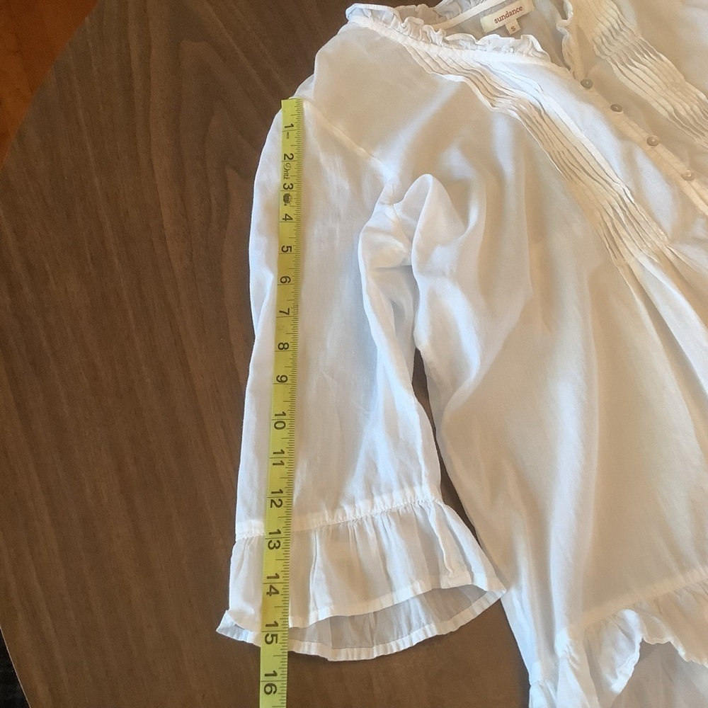 Sundance White Pintuck Lace Boho Tunic Blouse Cottagecore Top Small - Picture 10 of 10